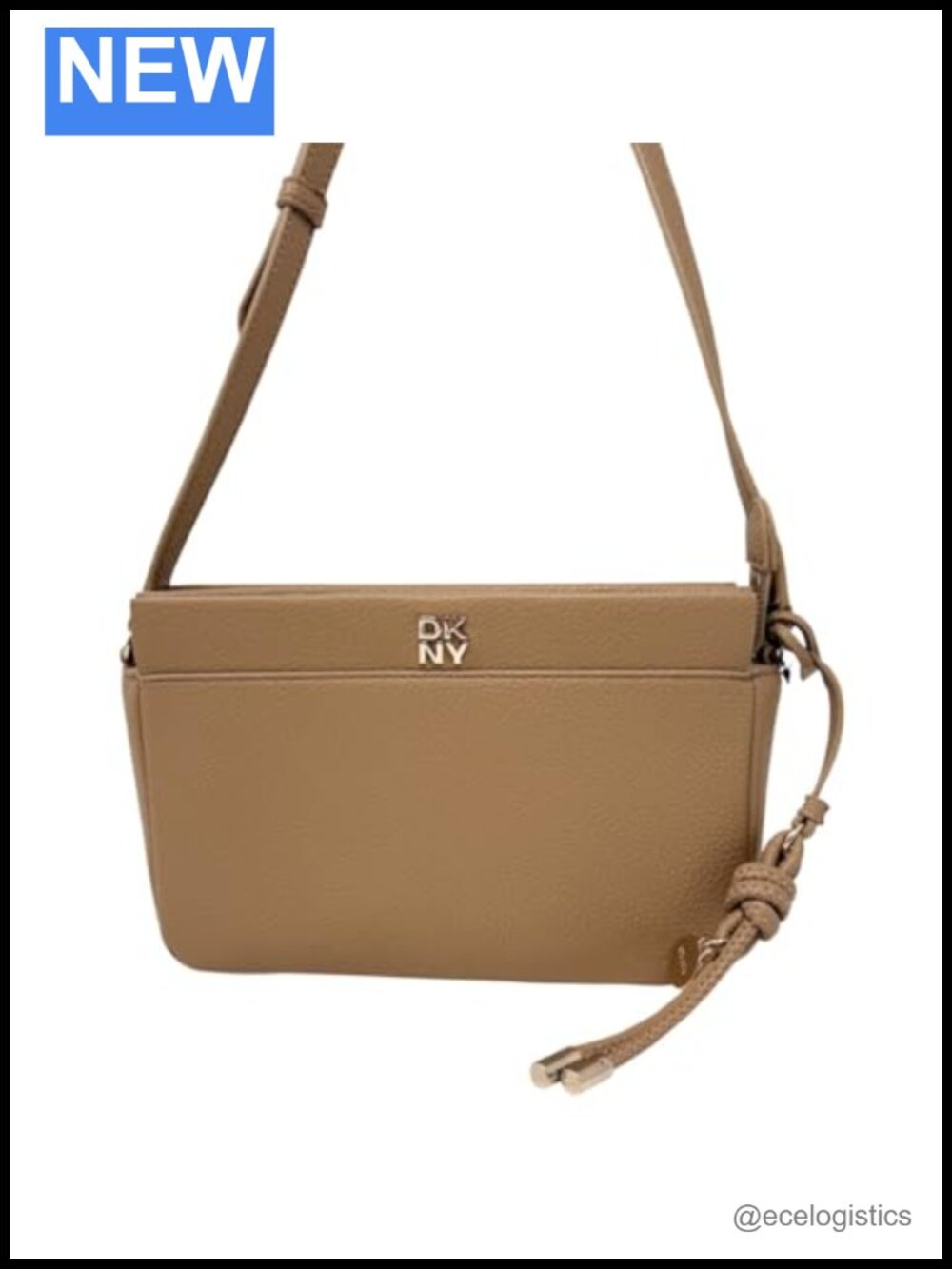 DKNY Crossbody Bag Silver Hardware Adjustable Strap Double Compartment Zipper